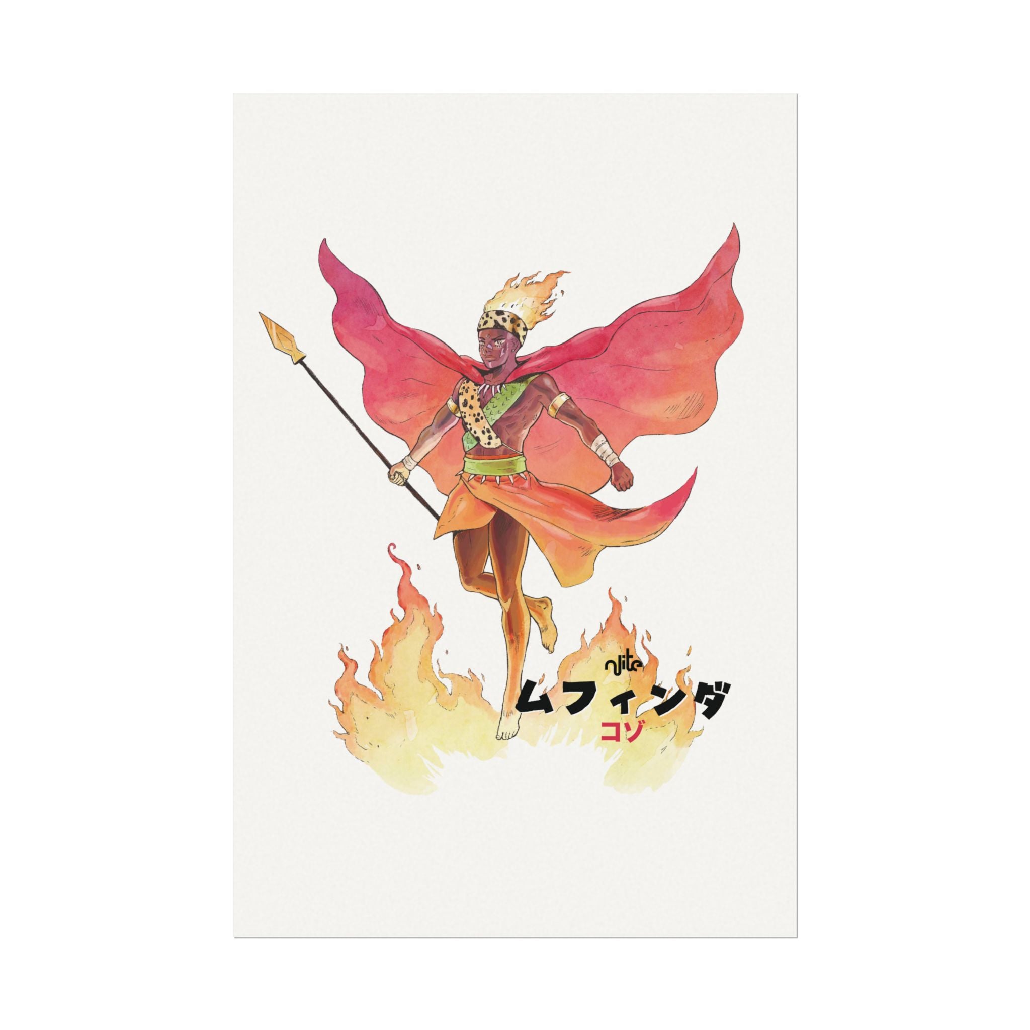 Kozo Hero Pose Watercolor Poster